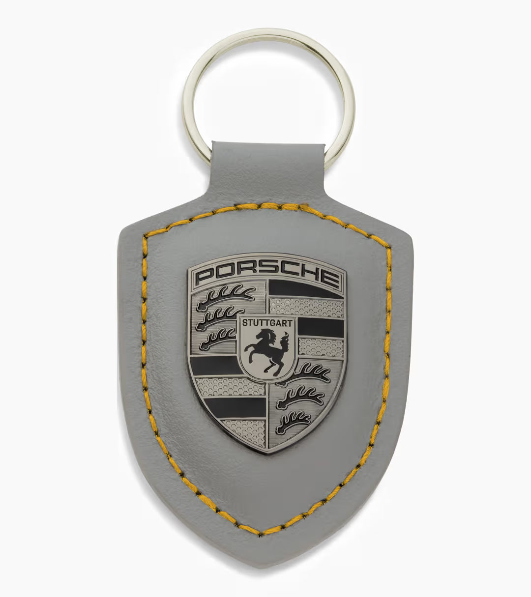 Porte-clés écusson - Gris et jaune
