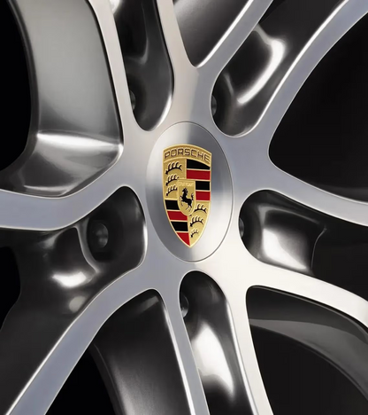 Enjoliveurs de roue Porsche avec écusson Porsche coloré