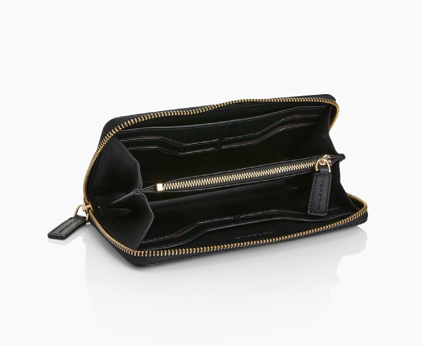 Portefeuille femme cuir noir